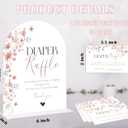 Baby Shower Games - Wildflower Diaper Raffle, 1 Arch Acrylic Sign and 50 Diaper Raffle Tickets, Gender Reveal Game, Floral Baby Shower Decoration Supplies (PE05)
