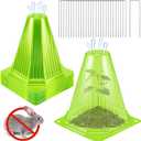 25PCS Garden Cloches for Plants with 50PCS Ground Stakes,Reusable Plant Bell Cover,Plastic Small Plant Seedling Protector Plants Cloches from Animals,Chickens, Birds,Snails & Frost,7.9" H X 6.7" D