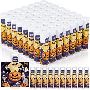 DMSKY 50Pcs Halloween Lip Balm Bulk, Halloween Party Favors Bulk, Halloween Goodie Bags Fillers for Trick or Treat