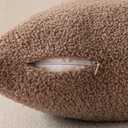 Foindtower Pack of 2, Curly Faux Fur Decorative Throw Pillow Covers Soft Fuzzy Plush Cushion Case with Zipper Cozy Pillowcase for Home Living Room Couch Bed Sofa 16 x 16 Inch, Chocolate (Cocoa)