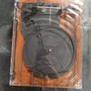 Vinyl Record Player with Speakers,3 Speed Turntable with Latest Bluetooth 5.3, Aux Input, Headphone Jack, RCA Output and Auto Stop, Mirror Vintage Wooden Brown