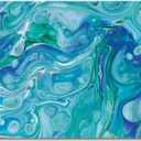 CounterArt Ocean Vibe Blue Swirls 3mm Tempered Glass Cutting Board Manufactured in the USA Serving Board Charcuterie Board 12" x 15"