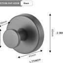 Suction Cup Wreath HangerSuction Cup Hooks Hanging 15 LbsWaterproof Suction Cup Wreath Holder for Windows, Shower, WreathsSmooth Doors (Black, 4)