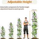 1 Pack Garden Obelisk Trellis for Climbing Plants Outdoor, 6.7FT Adjustable Metal Plant Support with 3 Decorative Tops, Black Rustproof Trellis for Roses, Tomatoes, Clematis & Vines