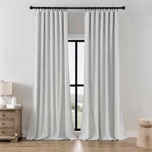 Joydeco Light Filtering Curtains 84 Inch Length for Bedroom, Faux Linen Curtains 84 Inches Long for Living Room, Pinch Pleat Curtains for Living Room 84 Inch Length(52x84 inch, Greyish White) Joydeco Light Filtering Curtains 84 Inch Length for Bedroom, Faux Linen Curtains 84 Inches Long for Living Room, Pinch Pleat Curtains for Living Room 84 Inch Length(52x84 inch, Greyish White)