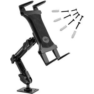 ARKON Mounts - Heavy-Duty Tablet Mount | Secure Drill Base for Cars, Walls, and Tables | Adjustable Arm Ensures Perfect Positioning | Universal Tablet Stand and Holder | Great for iPad Wall Mount
