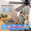 Asyko 46" Low Profile Ceiling Fan with Light and Remote Control,Black Modern Flush Mount Ceiling Fan with Lights for Bedroom, Reversible, Dimmable, Noiseless