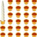 PH PandaHall 40pcs Mini Candle Cup Candlestick Holder Cups Aluminum Candle Inserts Golden Candles Containers Drip Protectors Catchers for Candles Making Wax Dripping Party Christmas Decor, 0.79 Inch