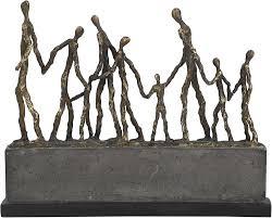 Deco 79 Polystone People Decorative Sculpture Home Decor Statue, Accent Figurine 16" x 3" x 13", Bronze