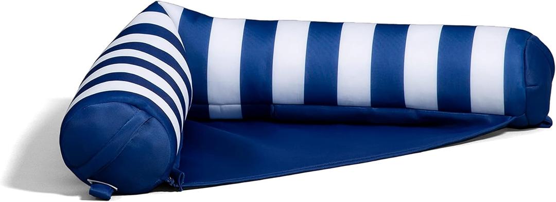 Big Joe Noodle Sling, No Inflation Needed, Pool Float with Armrests, Quick Draining Fabric, Cup Holder (Americana Nautical Stripe)