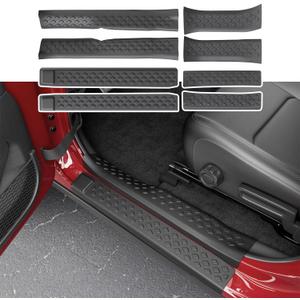 powoq 8Pcs Door Sill Guard Compatible with 2020-2026 Jeep Gladiator JT Car Threshold Protector 18-26 Wrangler JL Door Sill Protector Replacement for 2020-2026 Jeep Gladiator Accessories
