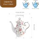 Agyiuns tea pot ceramic, Porcelain teapot with lid, 37oz for Tea, Milk, Coffee, Flower tea (White with small flowers)