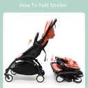 Adjustable Angle Baby Stroller Bumper Bar, Armrest, Handle, Crossbar Accessories Just for BBZ YOYO/YOYO2 with Smooth Leather Cover
