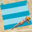 Beach Blanket Sandproof Waterproof 78''81''1-5 Adults Oversized, Compact Lightweight Durable Beach Mat for Travel Camping Hiking Picnic Blanket