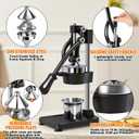 Manual Cast Iron Citrus Juicer,Commercial Hand Press,Heavy Duty Countertop Squeezer for Fresh Orange Lemon Juice,Stable When Pressed,Easy to Use & Clean (black)