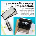 ExcelMark Self-Inking DIY Custom Rubber Stamp Kit - Personalized Stamper for Business or Home - Address Stamp, Message Stamp, and More (Black)
