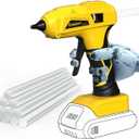 Hot Glue Gun Cordless  Craft Glue Guns, Compatible with DeWalt 20V Lithium-ion BatteryNO Battery, Tool Only) Full Size Hot Glue Gun Quick Heating with 10Pcs 0.43" Glue Sticks for Arts & Crafts & DIY