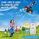 Rocket Launcher for Kids, 300 Feet Flight Altitude Rechargeable LED Spinner Rocket with Remote Control, Parachute Flying Model Rocket Toys, Electric Auto Launch Outdoor Space Toys Gifts for Ages 6-14