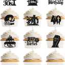 36 Pcs Death to My 30s Birthday Decorations, Rip 30s Gothic Black Cupcake Toppers, Funny 40th Birthday Cake Picks Party Supplies for Women Men (9 Designs)