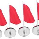 4 Sets Mini Golf Flag Sticks: Golf Flags and Hole Cups for Golfing Course or Backyard Putting Green and Chipping Golfer