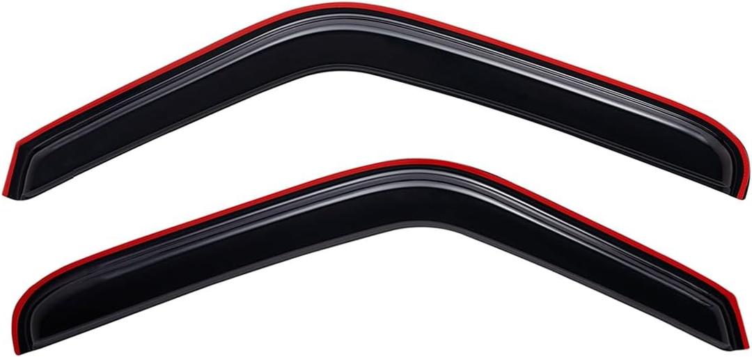 Lightronic Extra Durable Clip-on In-Channel Auto Vent Window Visor, Fit 2007-2025 Ford E-Series Econoline Vans E-150, E-250, E-350 & E-450 Super Duty, UV Protect Rain Guard Wind Deflector, Smoke, 2Pcs