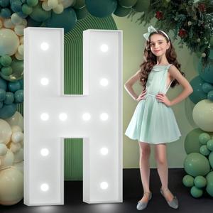 Marquee Letters 4 Feet Tall, Large Light Up Letters H for Marry Me Wedding Event Bridal Shower Baby Shower Graduation Anniversary Party Decor