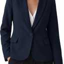 luvamia Women's Long Sleeve Formal Notch Lapel Button Down Blazer Pockets Jacket, XL
