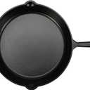 Amazon Basics Pre-Seasoned Cast Iron Skillet, Oven Safe, Even Heating, Heat Distribution, Stove Compatible, Heavy-Duty, 15-Inch, Black
