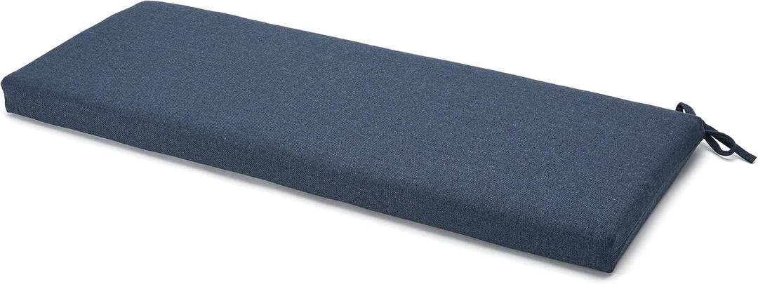 Klear Vu Rumba Outdoor/Indoor Bench Cushion, Wellfleet Bay Woven Revolution Performance Fabric, 44-inch, Indigo