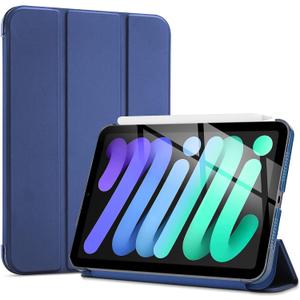 ProCase Smart Case for iPad mini 7 A17 Pro 2024/iPad Mini 6 2021 8.3 Inch iPad mini 7th/6th Gen Case, Hard Back Cover for iPad mini 8.3" 7th Gen A2995/A2996/A2993/6th Gen A2567 A2568 A2569 -Navy