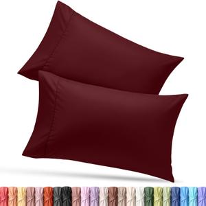 Utopia Bedding Queen Pillow Cases - 2 Pack - Envelope Closure - Soft Brushed Microfiber Fabric - Shrinkage and Fade Resistant Pillow Covers Queen Size 20 X 30 Inches (Queen, Burgundy)