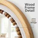 Arched Wall Mirror,Wood Farmhouse Boho Vanity Bathroom Mirror