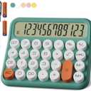Mechanical Calculator 12 Digit Extra Large 5-Inch LCD Display, DECKLIT Battery Desk Calculator, Big Buttons Easy to Press Use as Office Calculators Desktop, 15Tilt Screen for Kids Calculator(Green)
