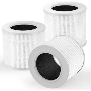 3 Pack Core Mini Filter True HEPA Filters for LEVOIT Core Mini Core Mini-P Air Purifier Replacement Filter 3-in-1 HEPA, High-Efficiency Activated Carbon, Replace Part Core Mini-RF