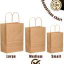 qiqee 50-Packs Brown Paper Gift Bags with Handles Bulk 11"x8.3"x4.3" Medium Size Paper Bags