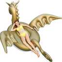 Giant Inflatable 103" Golden Dragon Pool Float - Luxy Float