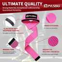 Lifting Straps, wrist straps for weightlifting, workout, Bodybuilding, Powerlifting & Deadlift -With 5mm Neoprene Pads & Anti-Slip Silicone -Extra Wrist Support for Weight lifting Men & Women, Pink