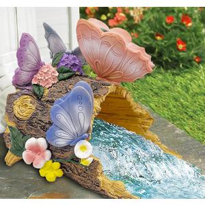 Teaeeno Butterfly Garden Gutter Downspout Extension, Resin Butterfly Figurine,Ornament Splash Block Anchor for Downspout Extension,Outdoor Drain Decor,Animal Accents,Perfect Rain Diverter for 3x4