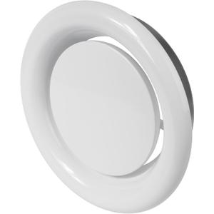Repa Market 8" Inch White Steel Exhaust Diffuser with Flange - Soffit Vent Grille - Adjustable Valve for Optimal Airflow - Quiet Duct Air Extraction - Indoor Ventilation - Round Duct Cover