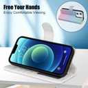 LUMARKE Designed for iPhone 11 Wallet Case - Detachable Flip Folio Cover - RFID Blocking 4 Card Slots Holder - Premium PU Leather Magnetic Kickstand - Protective Phone Case 6.1", Gradual Pink Blue