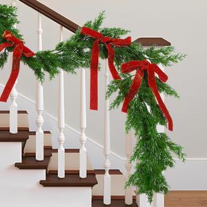 Lifelike Artificial Christmas Garland - 6FT Full Norfolk Pine Greenery for Mantle, Staircase & Holiday Decor, No Mess, Forever Fresh, Realistic Faux Pine Needle Garland for Indoor Home Decor