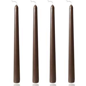 10 inch Brown Taper Candles,Set of 4 Tapered Candle, Tall Candlesticks,Conical Stick Candles,Smokeless,for Home Dinner, Party, Wedding, Halloween, Christmas (Brown, 10inch)