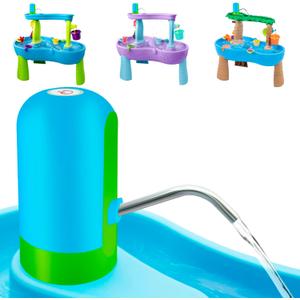 Intoypad Ultimate Water Table Pump: 3 Hours of Non-Stop Fun Rechargeable Battery Powered Water Pump for Toddlers Water Play Sand Table Toys Accessories Summer Outdoor Game Toys for Kids Blue