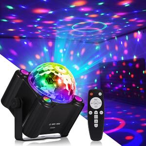 YINPKTEO Party Lights Disco Ball Light,Dj Disco Light Sound Activated LED Light 6 Colors for Home Room Dance Parties Birthday Karaoke Halloween Christmas Wedding Show Club Decorations