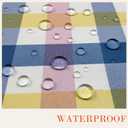 Easter Waterproof Polyester Tablecloth, Pastel Checkered Fabric Table Cover for Spring Party, Kitchen Dining Decor, Easy Care Cloth Tablecloth for Indoor Outdoor Use, W60 x L120 in