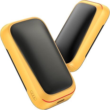 Gaiatop Electric Hand Warmers Rechargeable, Magnetic Pocket Hand Warmer 2-Pack, 3s Fast Heating, Fits in Gloves, Winter Sports Hunting Accessories, Valentines Day Gifts for Men Women (Yellow)