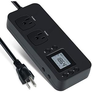 Electricity Usage Monitor, Briidea Power Consumption Watt Voltage Amp Meter Tester with 2 Outlets Electricity Analyzer Monitoring Device for Energy Saving
