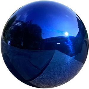 Premium Stainless Steel Gazing Globe Mirror Ball - Stunning Gem Blue Finish, Weather-Resistant, 8-inch Diameter