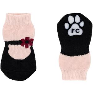 RC Pets Fun PAWks Dog Socks, Pink Mary Janes, Large