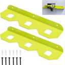 2 Pcs Metal Ry-obi 18V Battery Holder/Battery Wall Mount Rack for Ryobi 18V Bat-tery Storage with 3 Slots, Battery Mount Organizer with Screws and Dry wWall Anchors (Fruit Green)